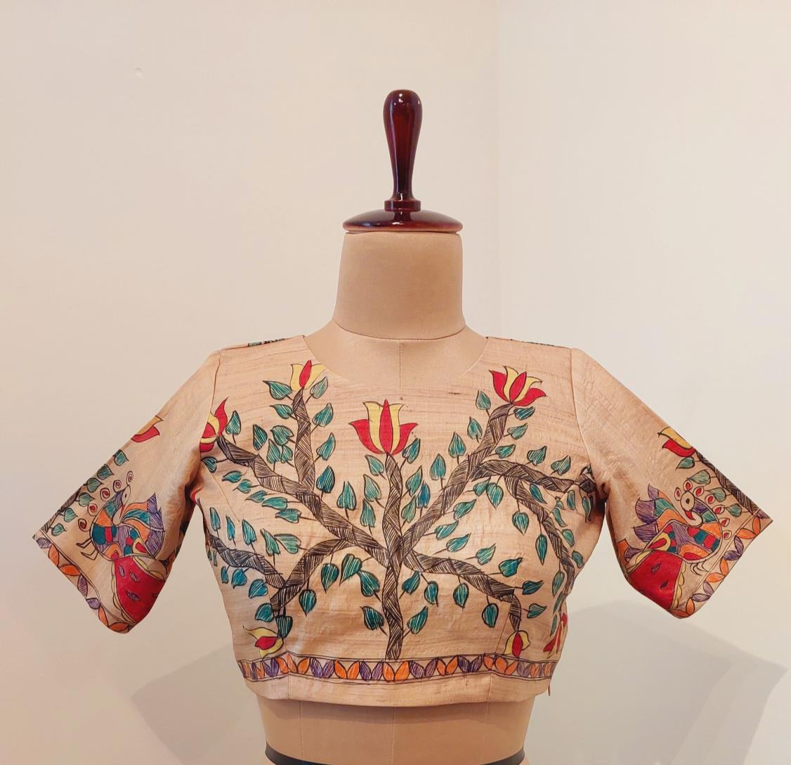 Shop Ranga Chakra’s Hand-painted Madhubani blouse