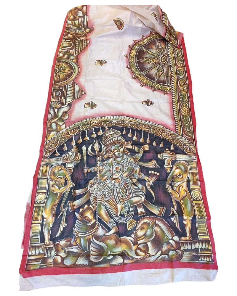 Handpainted tussar silk