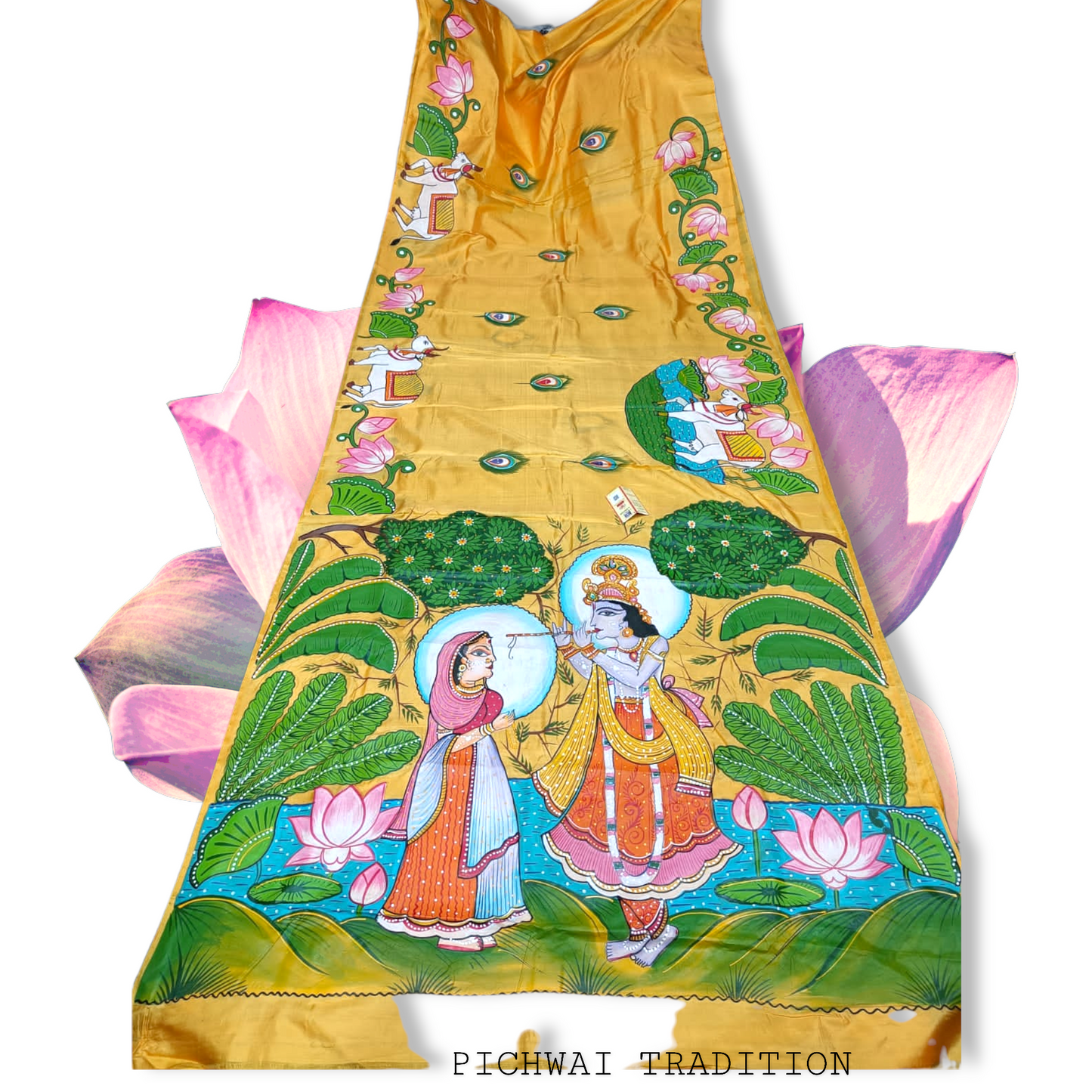 Pattachitra Krishna Leela Pure Silk Saree