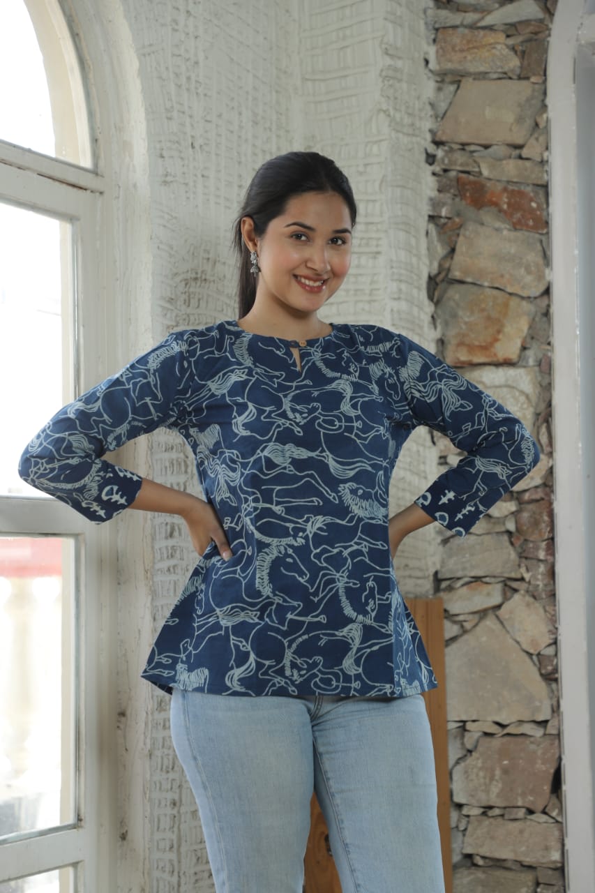 Horse print Cotton top