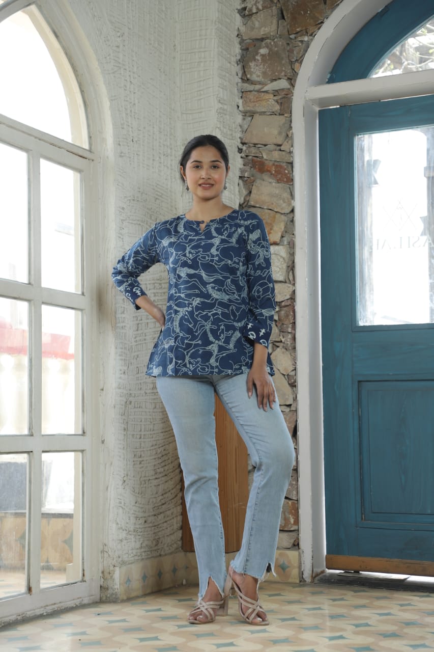 Mul Cotton Tops Indigo