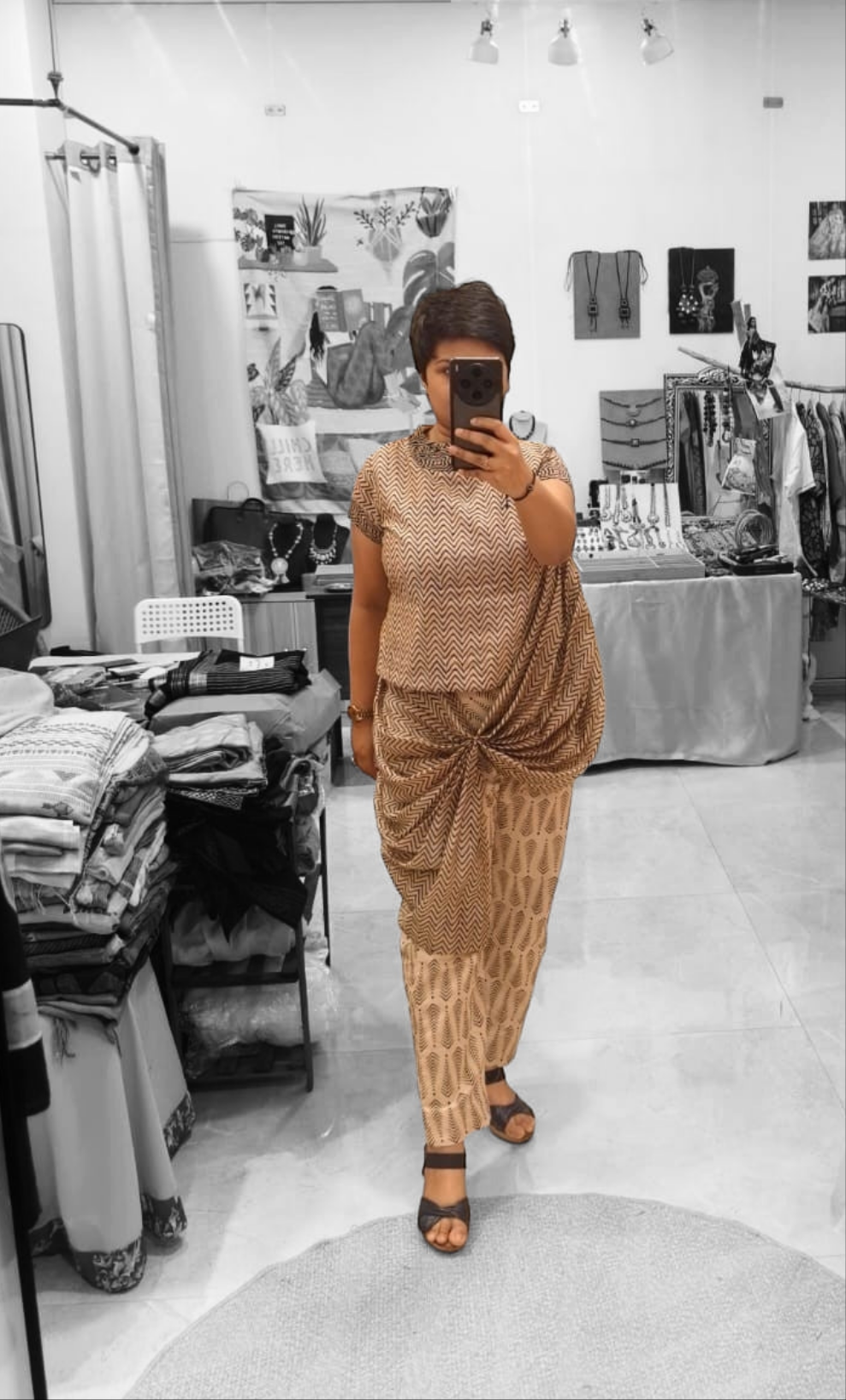 Monochromatic Co ord set with a drape