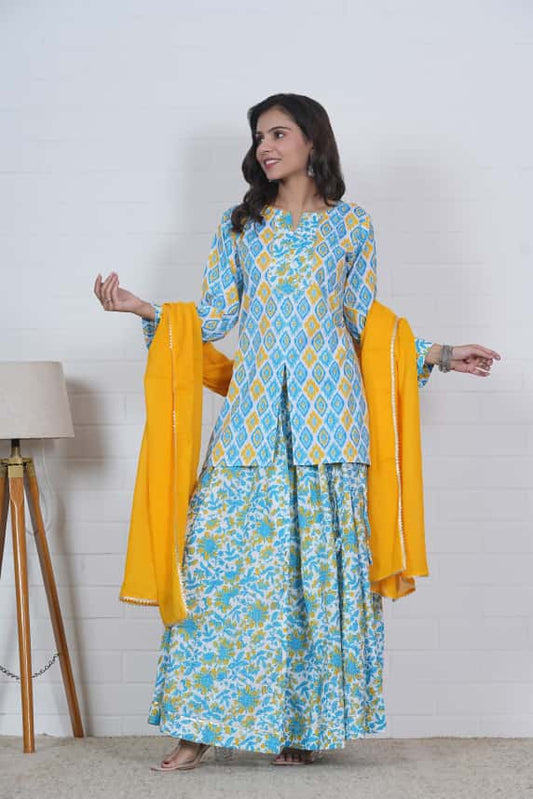 Navratri Mul Cotton floral Comfort Fit Lehenga Set