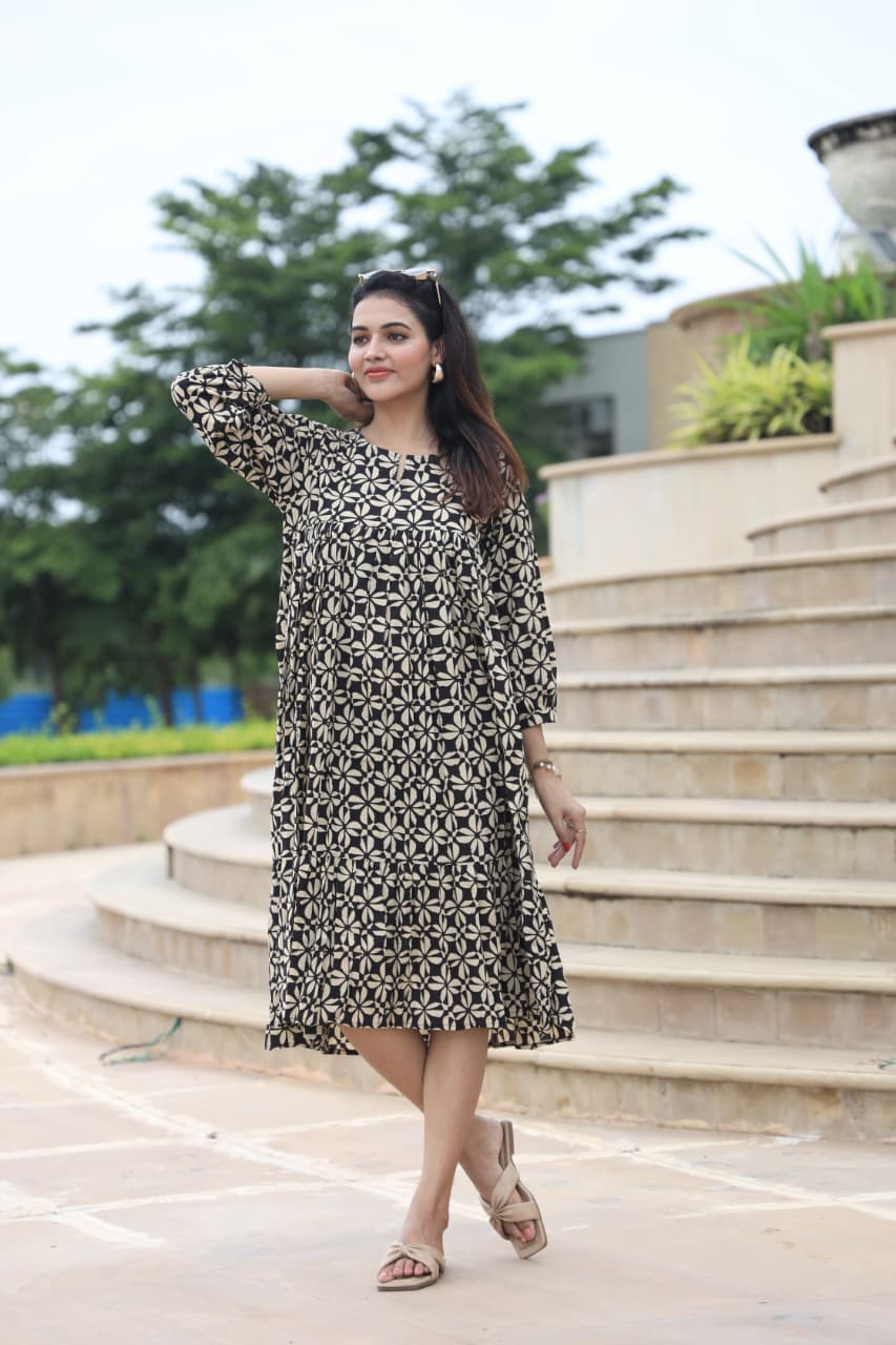 Black mul Cotton Dress