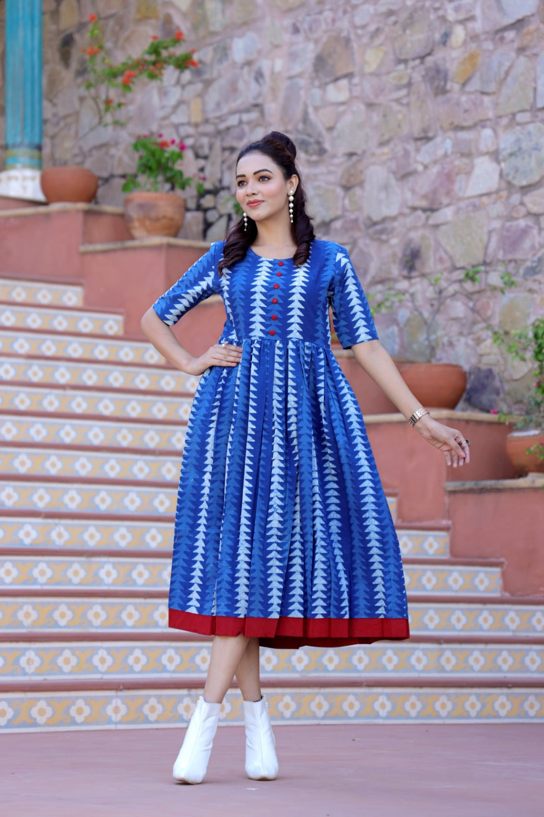 Indigo Mul Mul Cotton dress