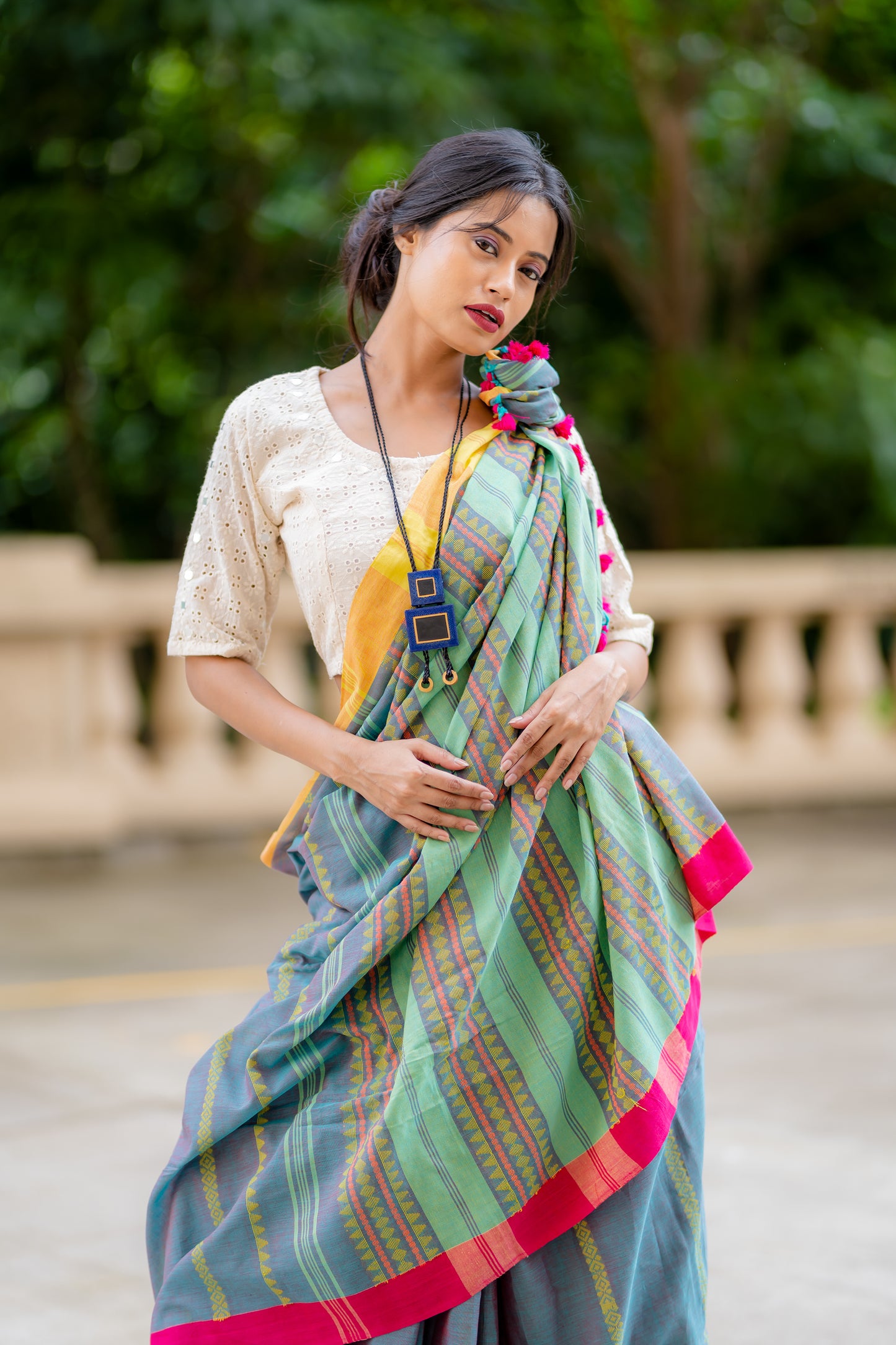 Khadi dual tone saree