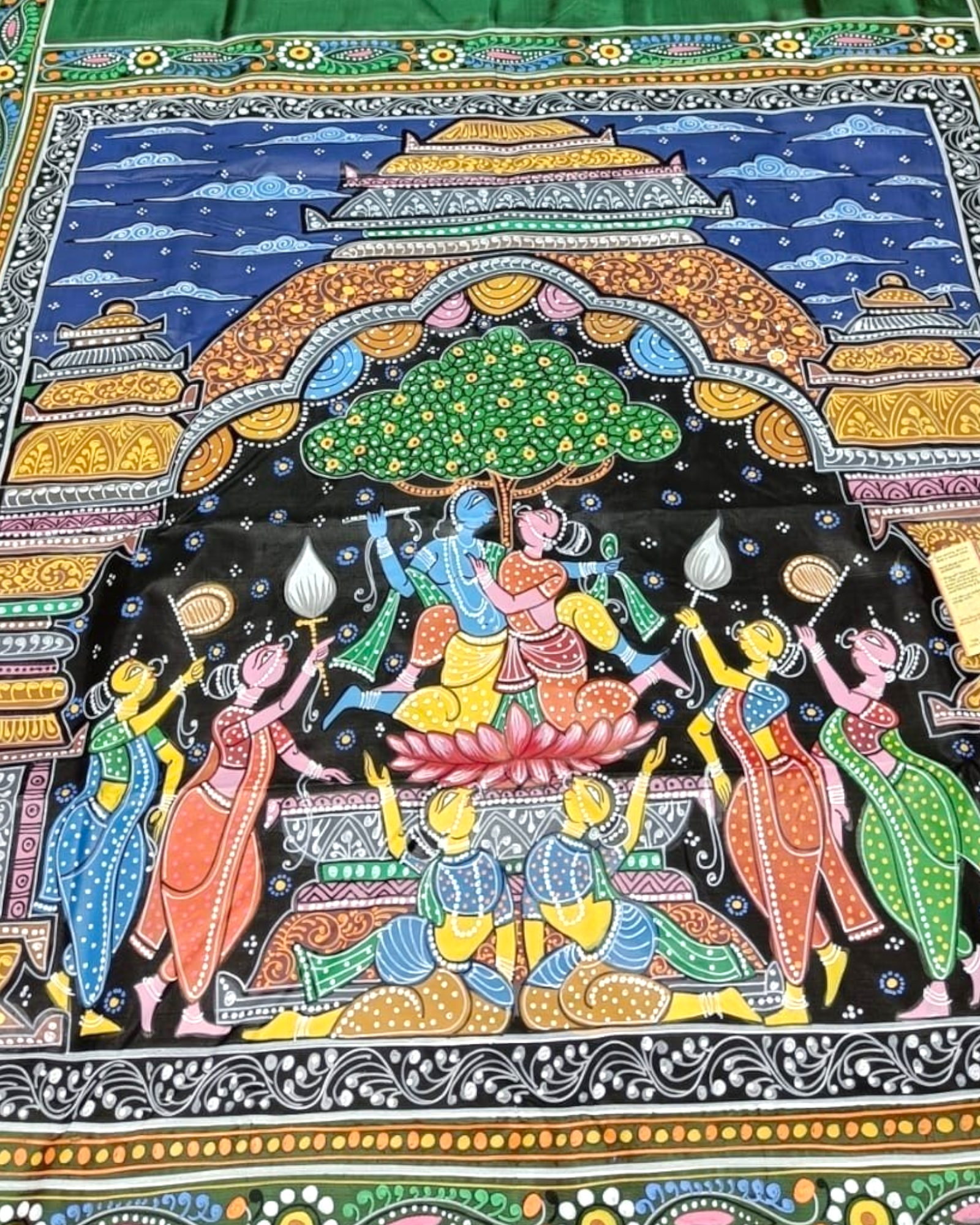 Pattachitra Krishna Silk saree