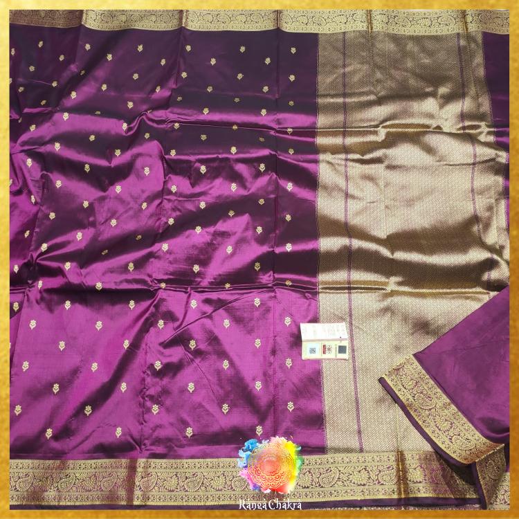 Magenta Banarasi Katan Silk Saree 