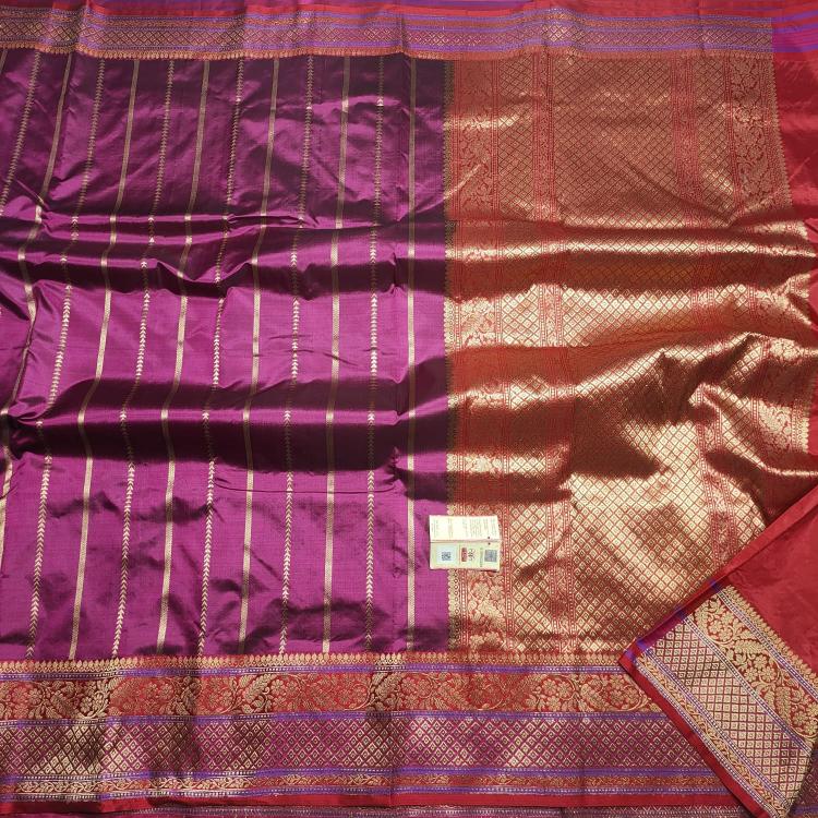 Magenta Banarasi SIlk saree