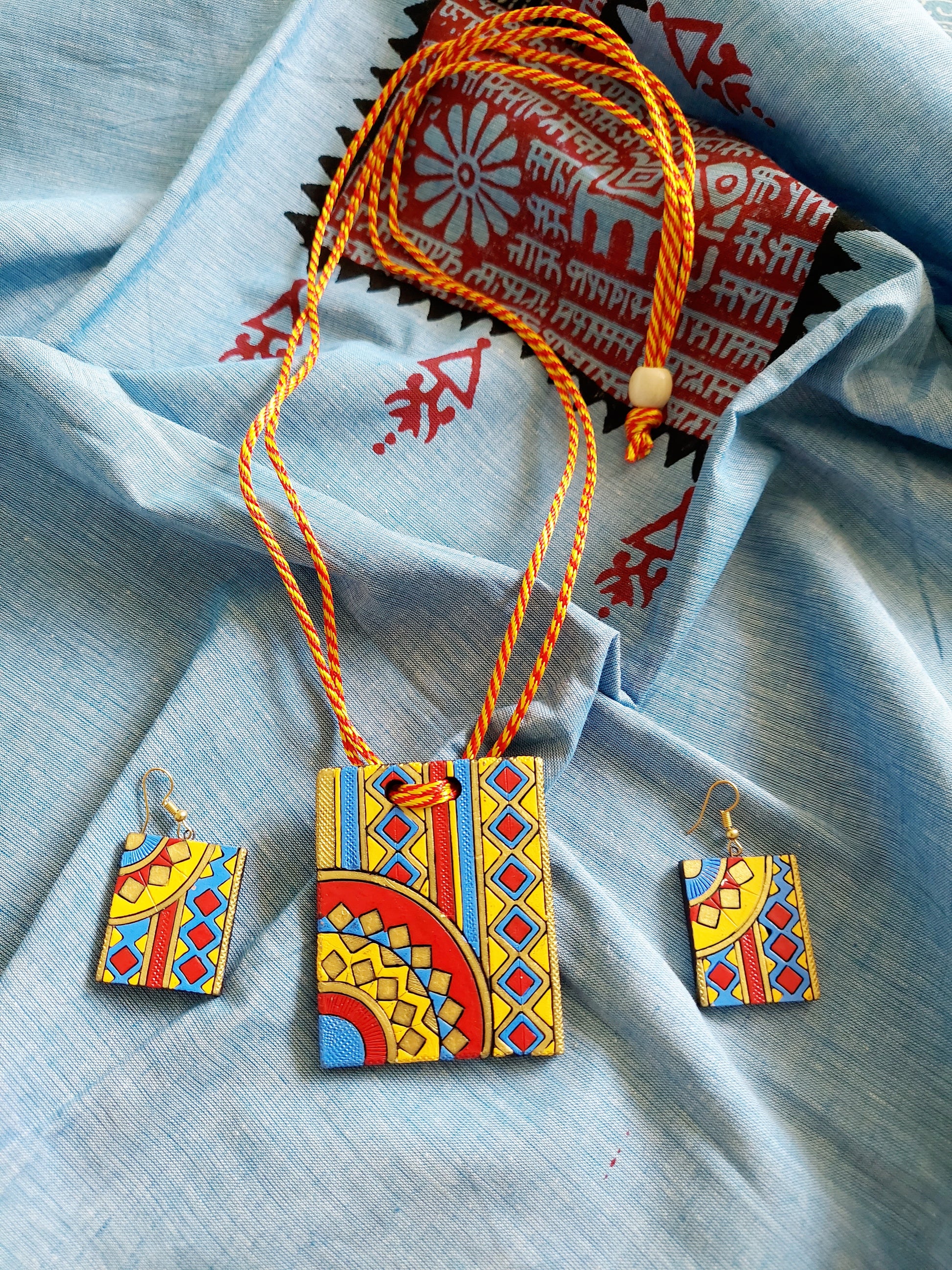 Terracotta Pendant Set Mandala