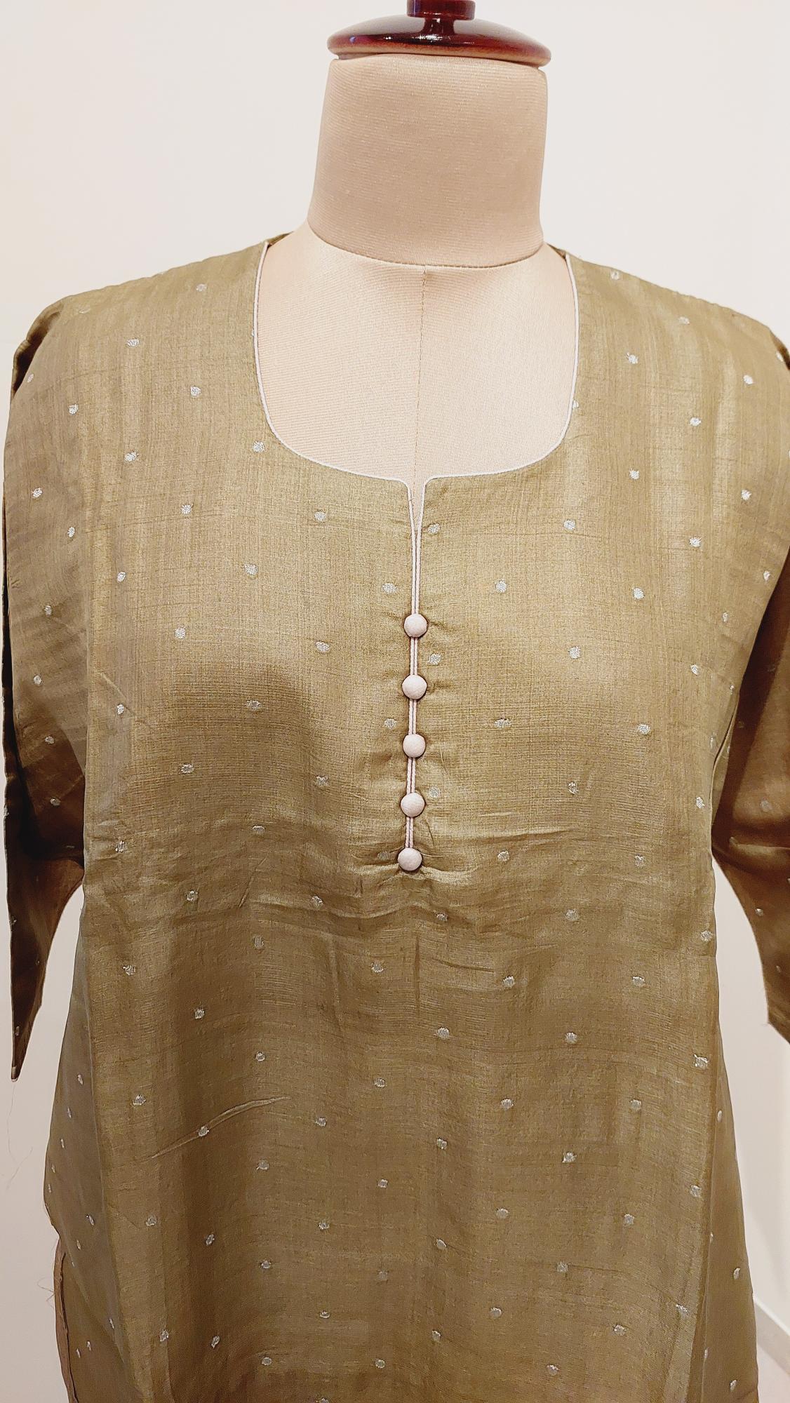 Ranga Chakra Mocha Beige Tussar Silk Kurta