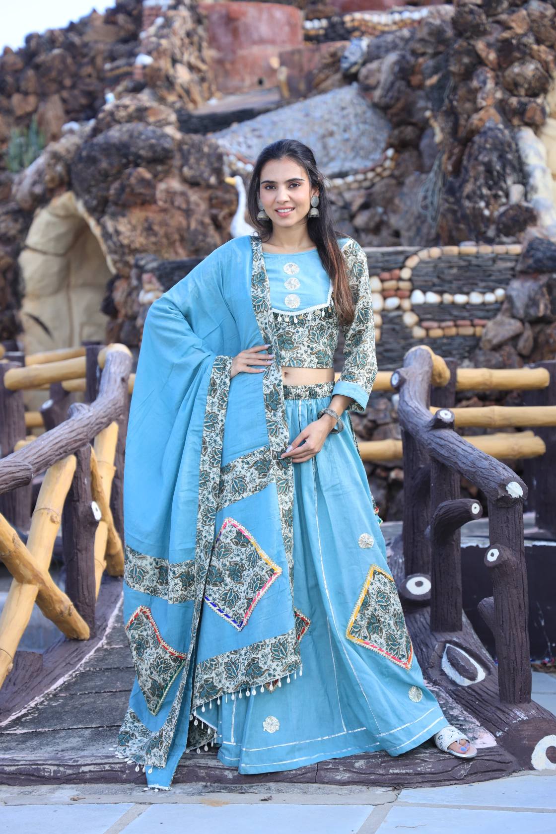 Navratri Mul Cotton Pastel Comfort Fit Lehenga Set