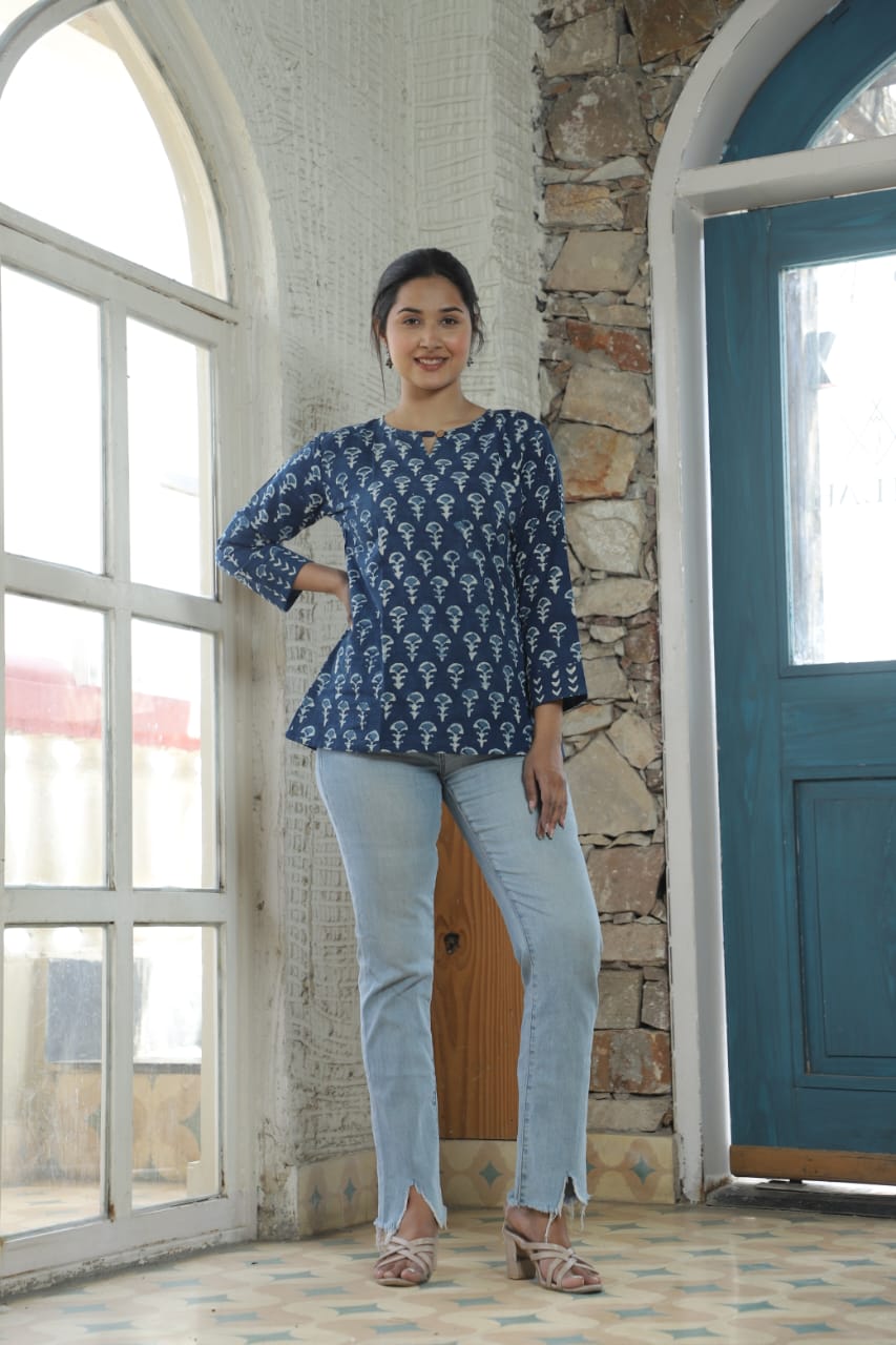 Mul Cotton Tops Indigo