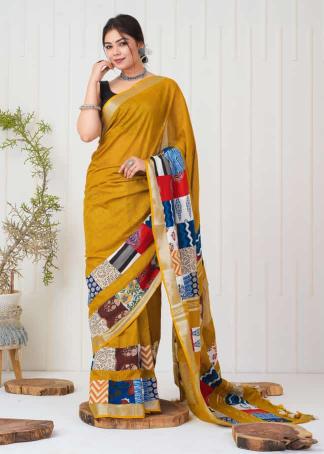 Mustard saree