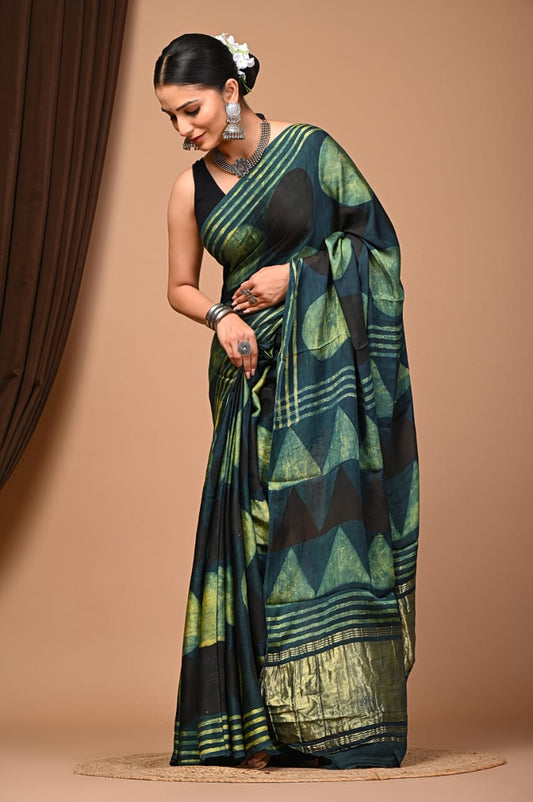 Natural eco print saree