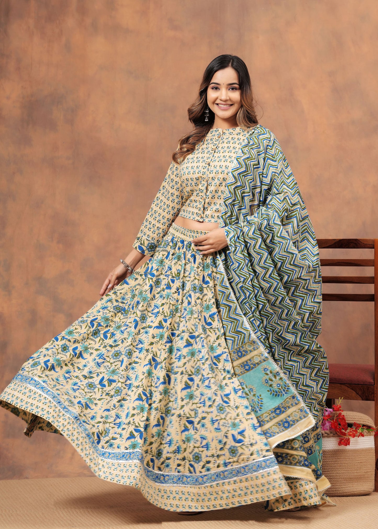 Mul Mul cotton Lehenga skirt