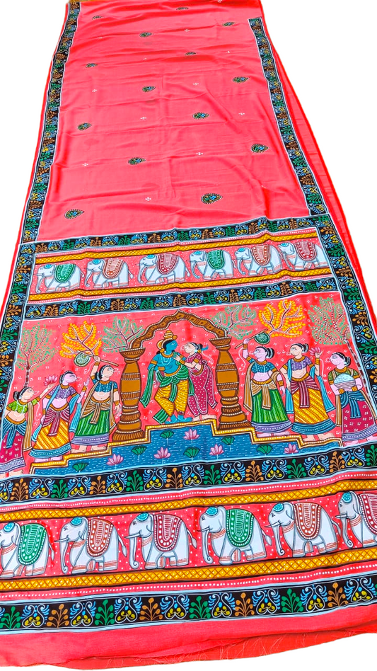 Pattachitra Handpainted saree