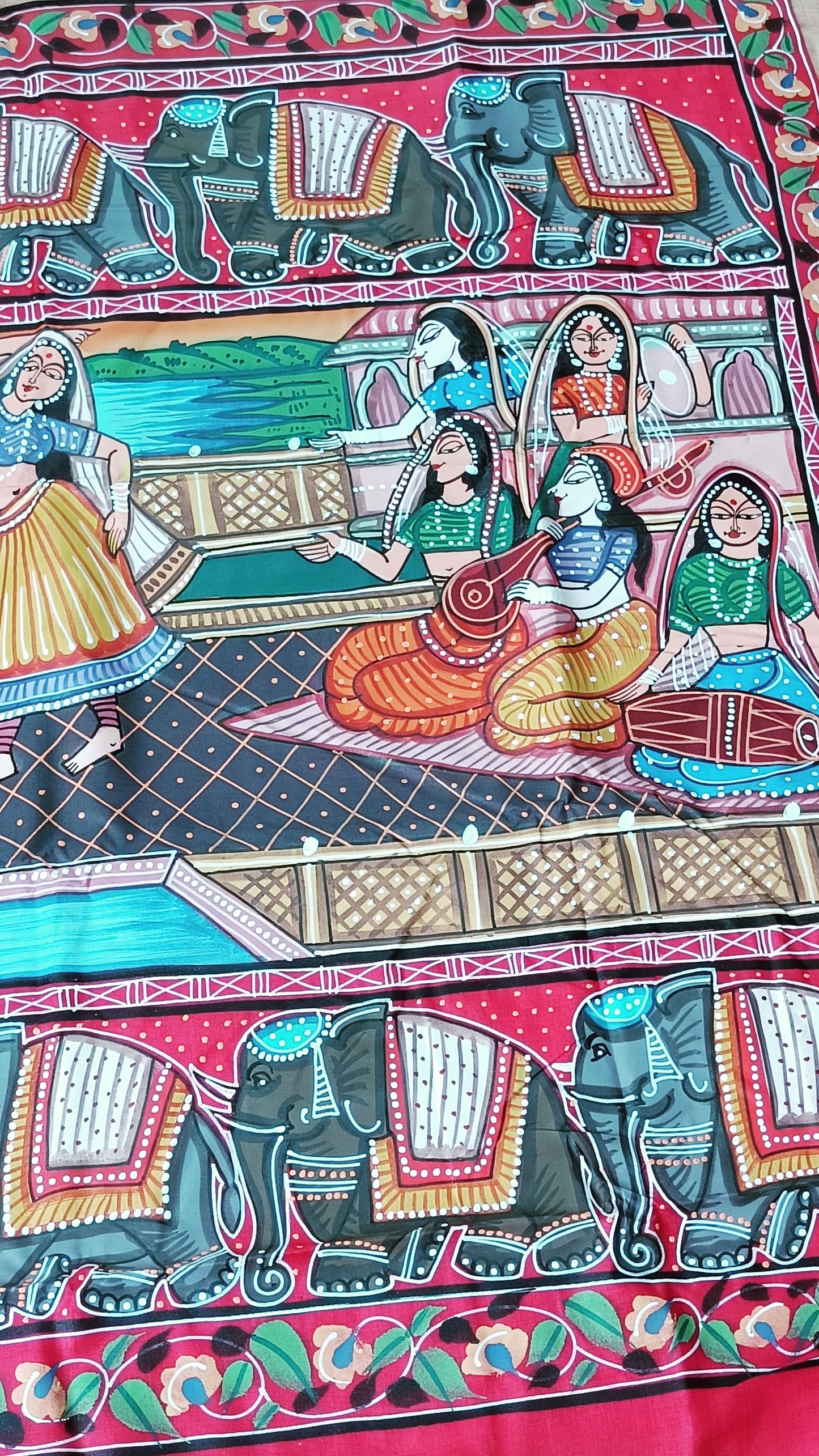 Pattachitra Mughal Painting saree