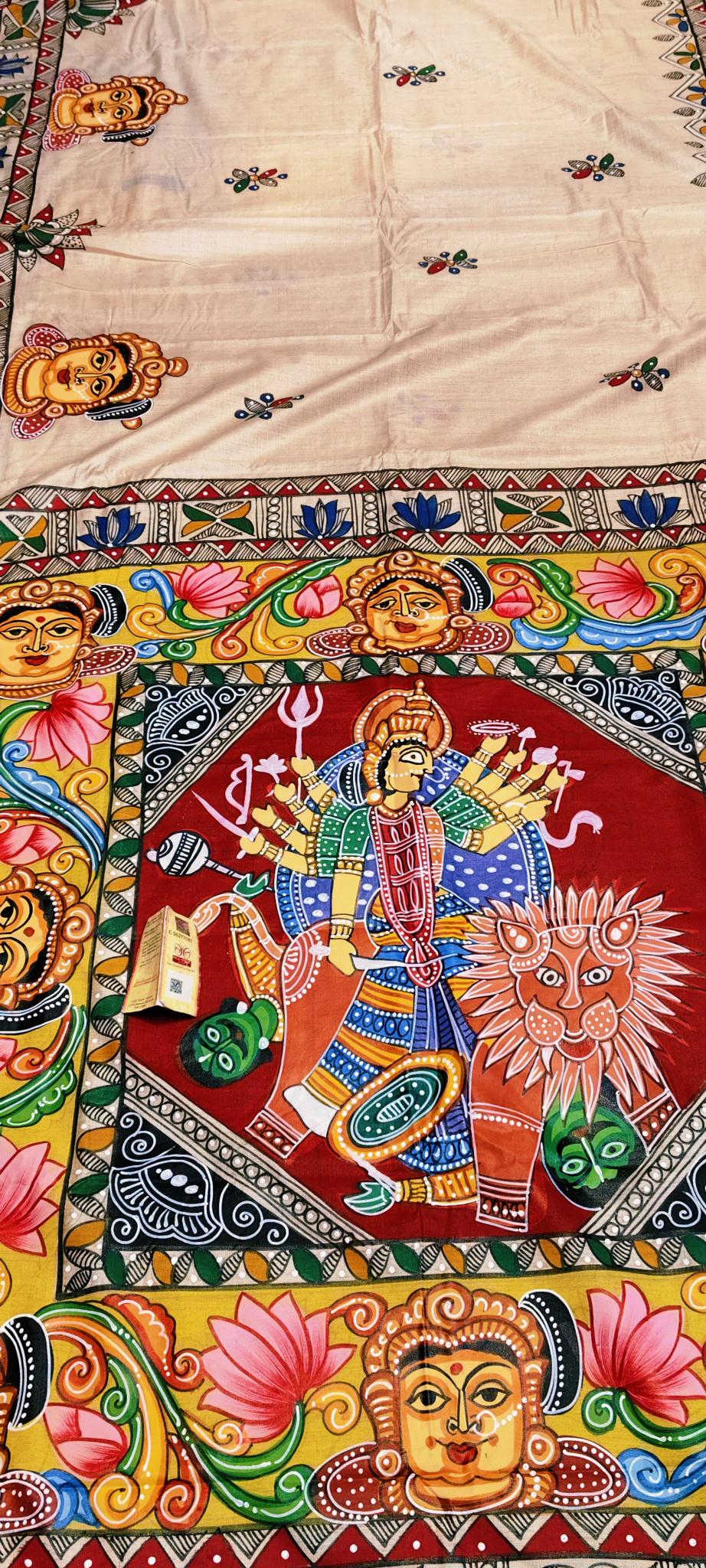 Pattachitra Handpainted saree