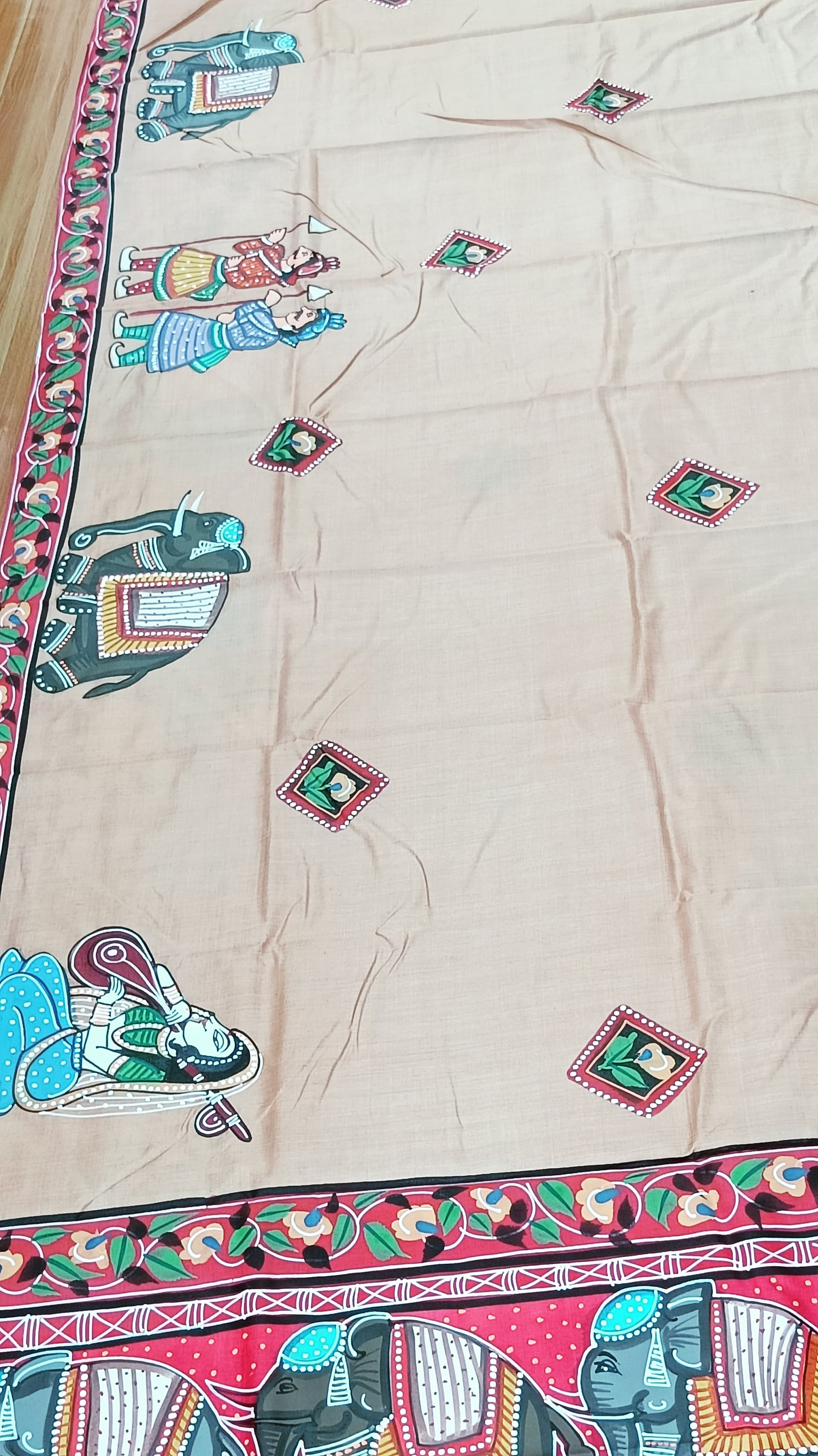 Pattachitra Mughal Painting saree