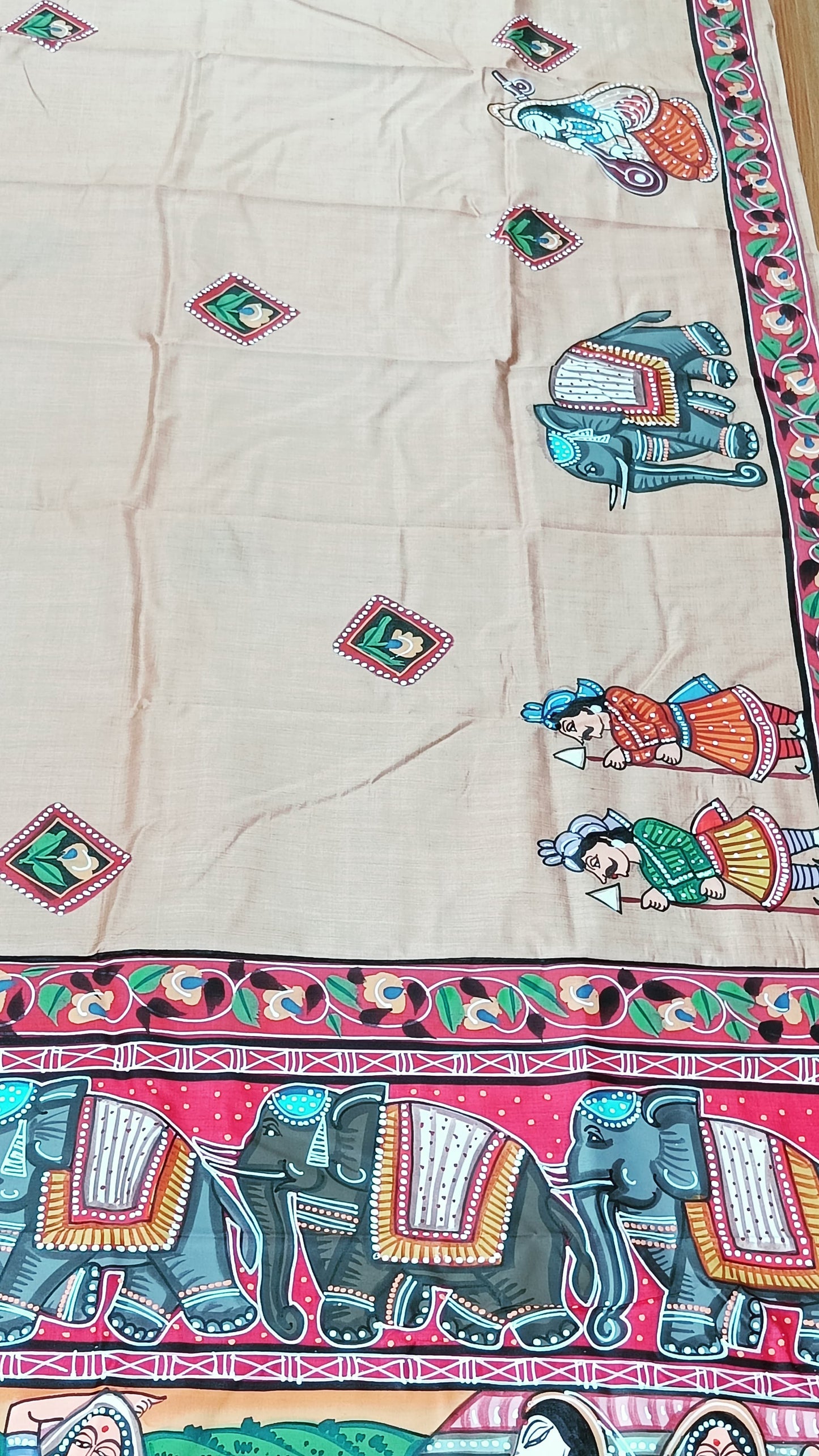 Pattachitra Mughal Painting saree