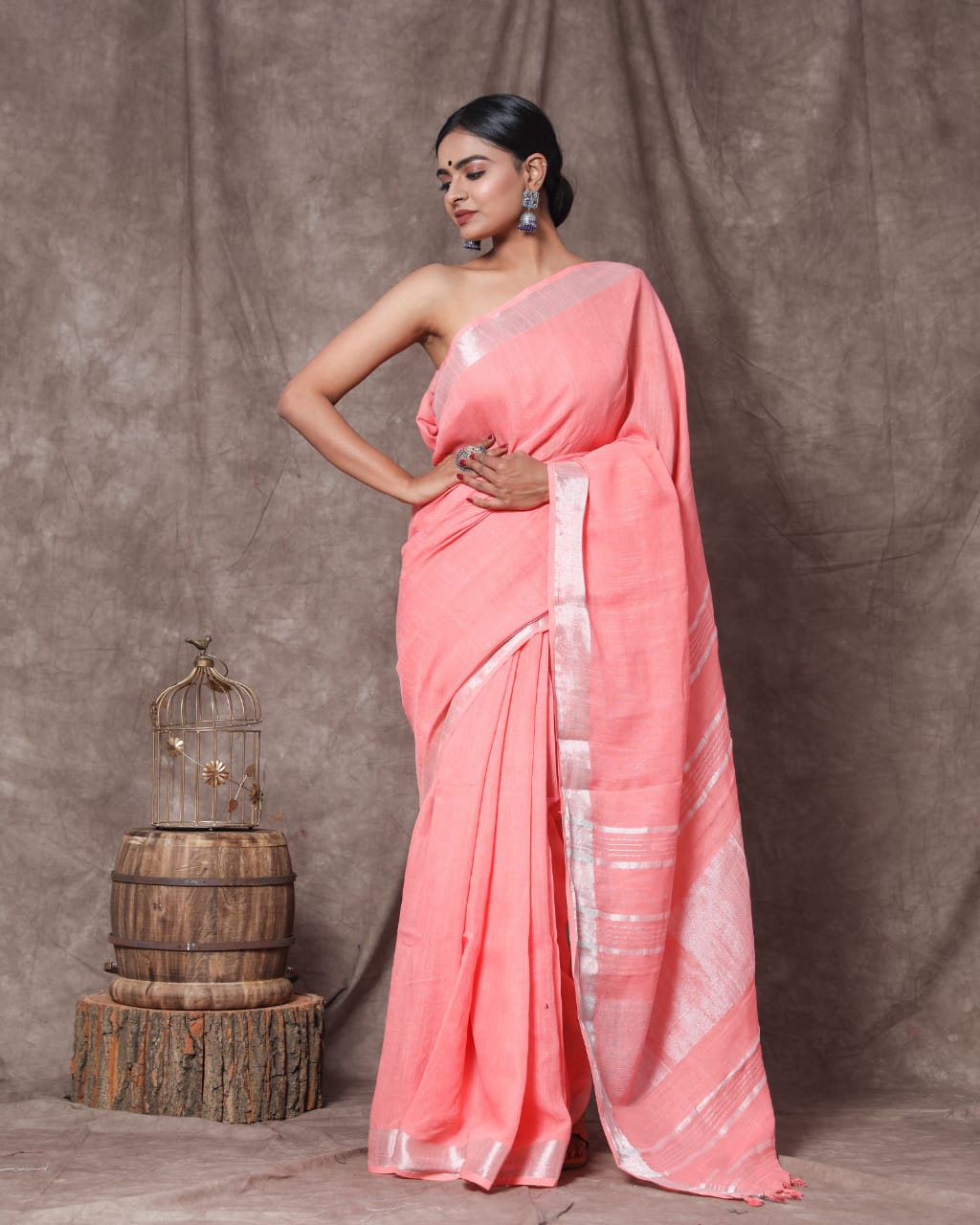 Peach Saree 