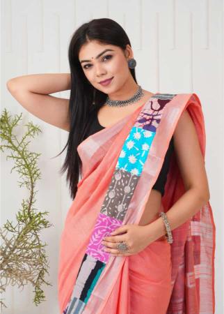 Peach saree