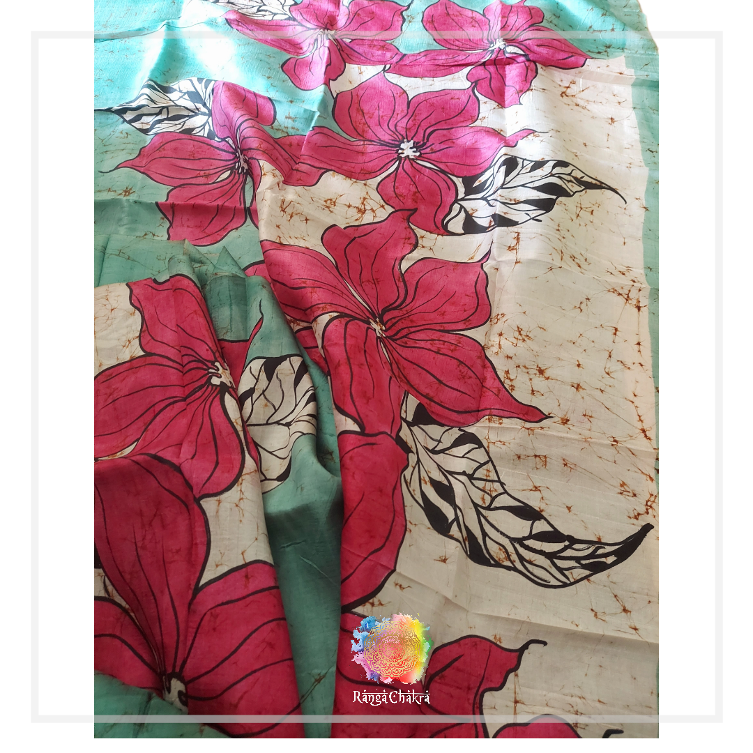 Handpainted Batik silk Saree 