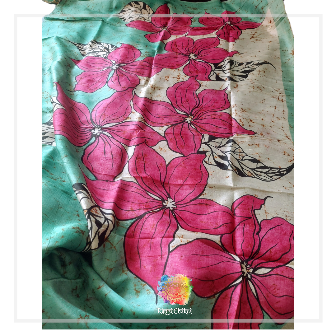 Handpainted Batik silk Saree 