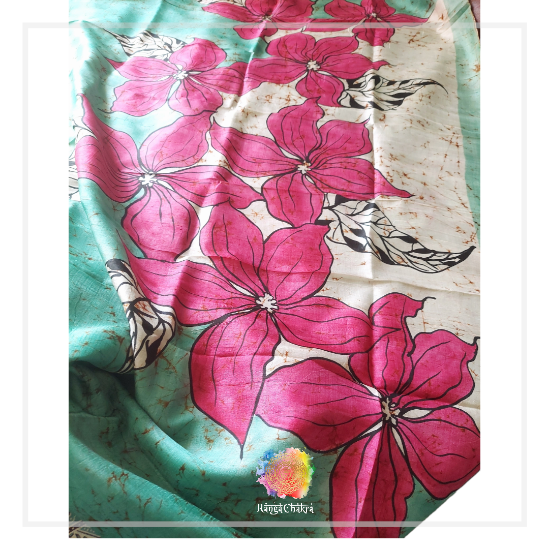 Handpainted Batik silk Saree 