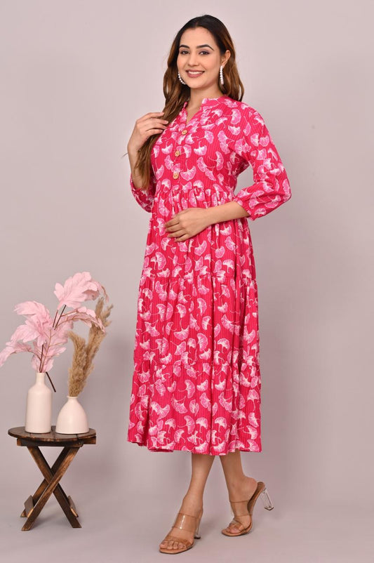 Pink Layered cotton dress 