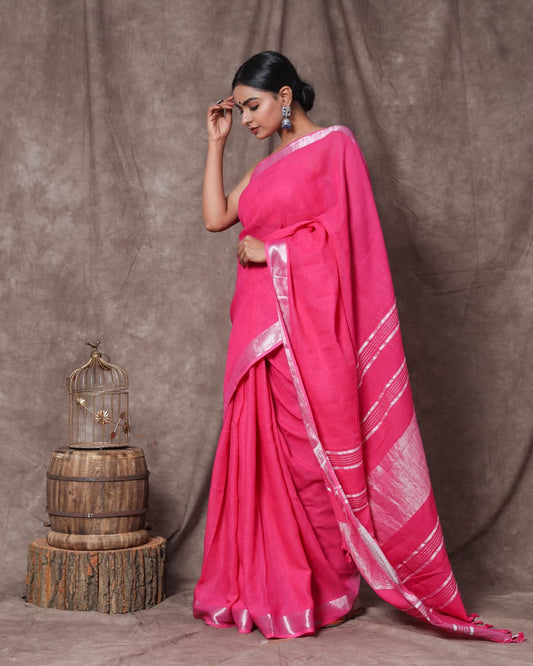 Coral Pink saree