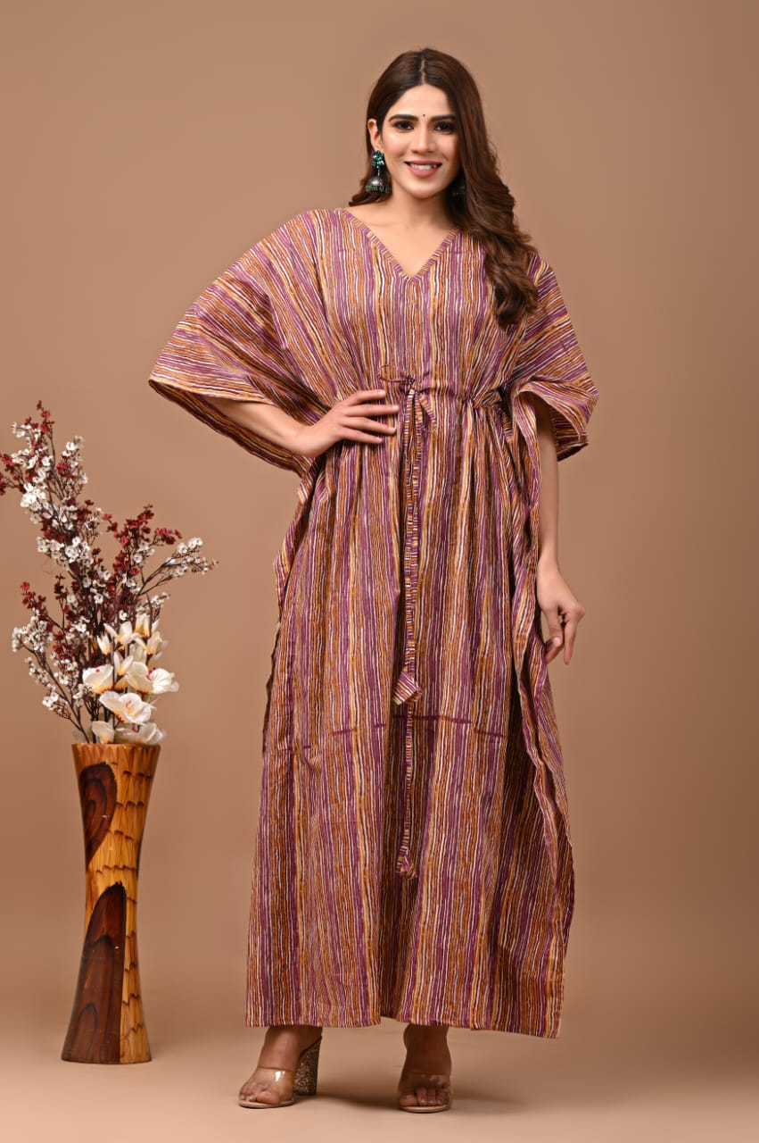 Pure cotton Striped kaftan