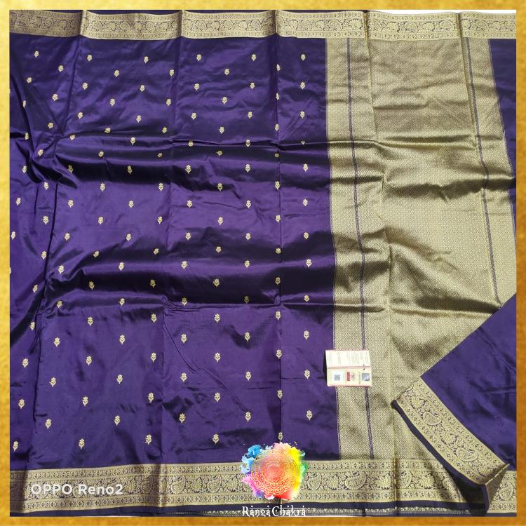 Purple Banarasi silk saree