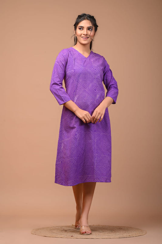 Purple cotton dress