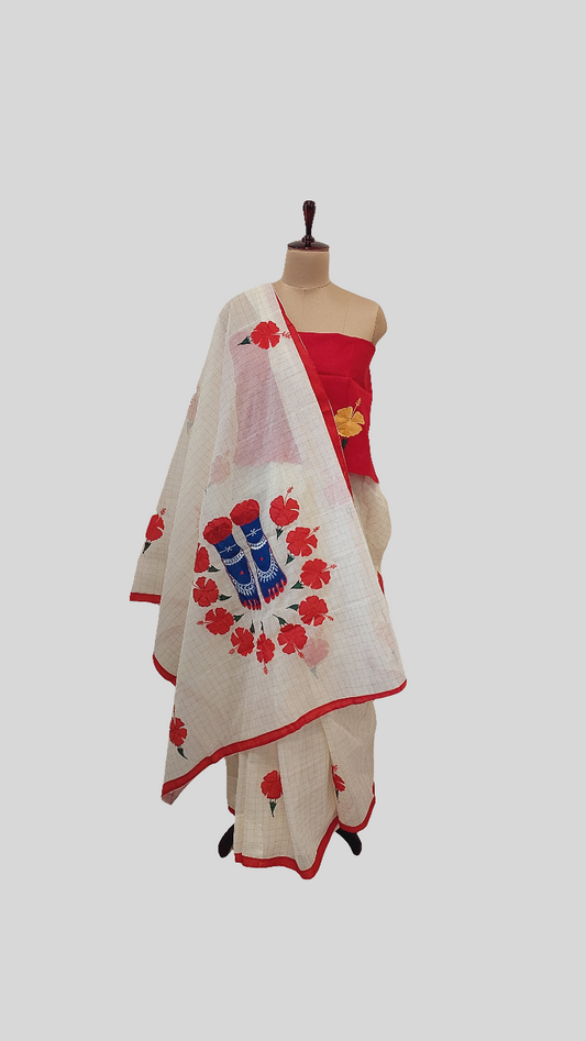 Quirky Hibiscus Saree