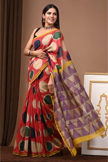 Handcrafted Chanderi Silk saree. Experience the chanderi silk beautiful blend of traditional art and modern design with our Quirky chanderi silk saree. 