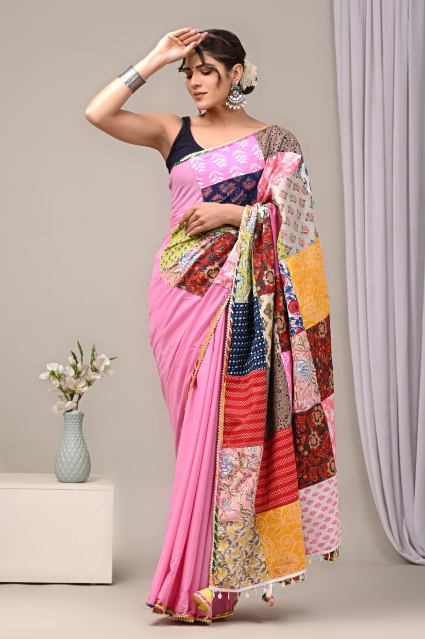 Quirky pink saree