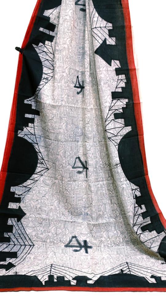 Kolkata City Illustration saree