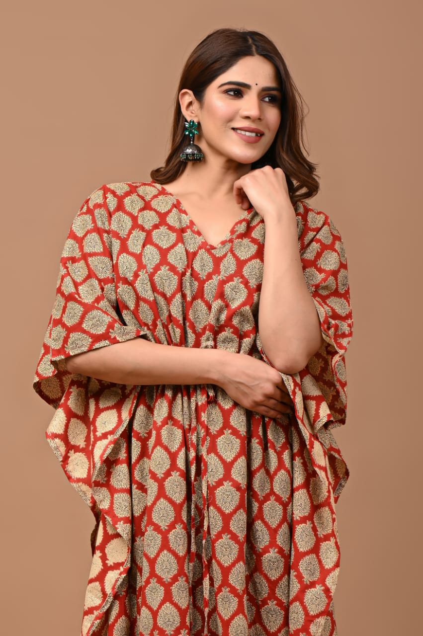 Red Cotton Kaftan