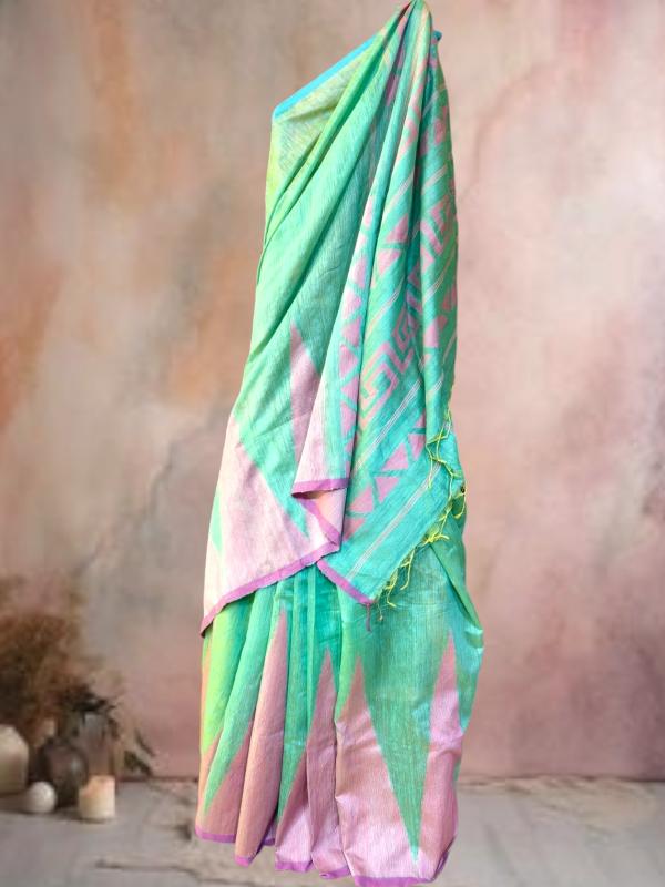 Sea Green Silk saree