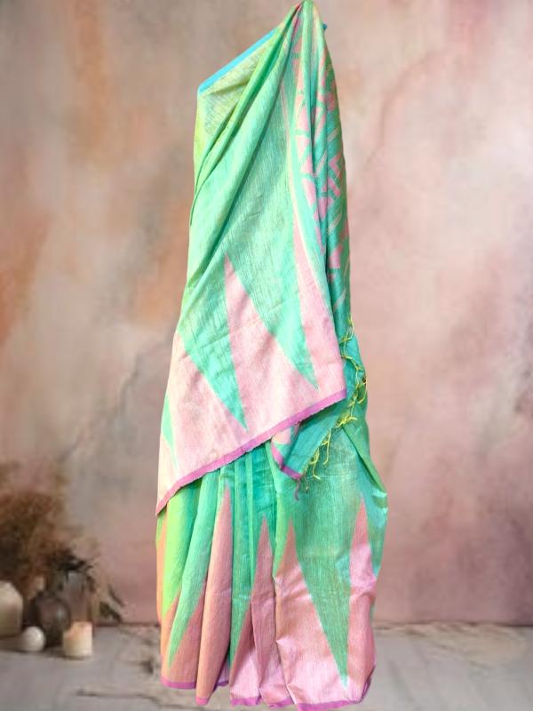 Sea Green Silk saree