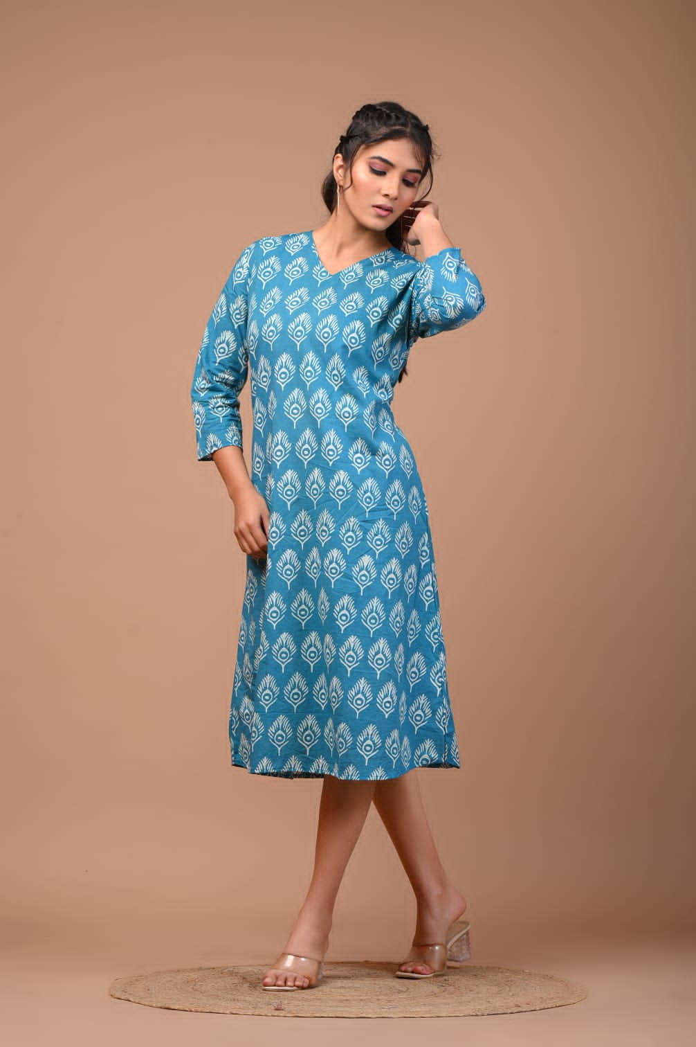 Sky Blue mul Cotton dress