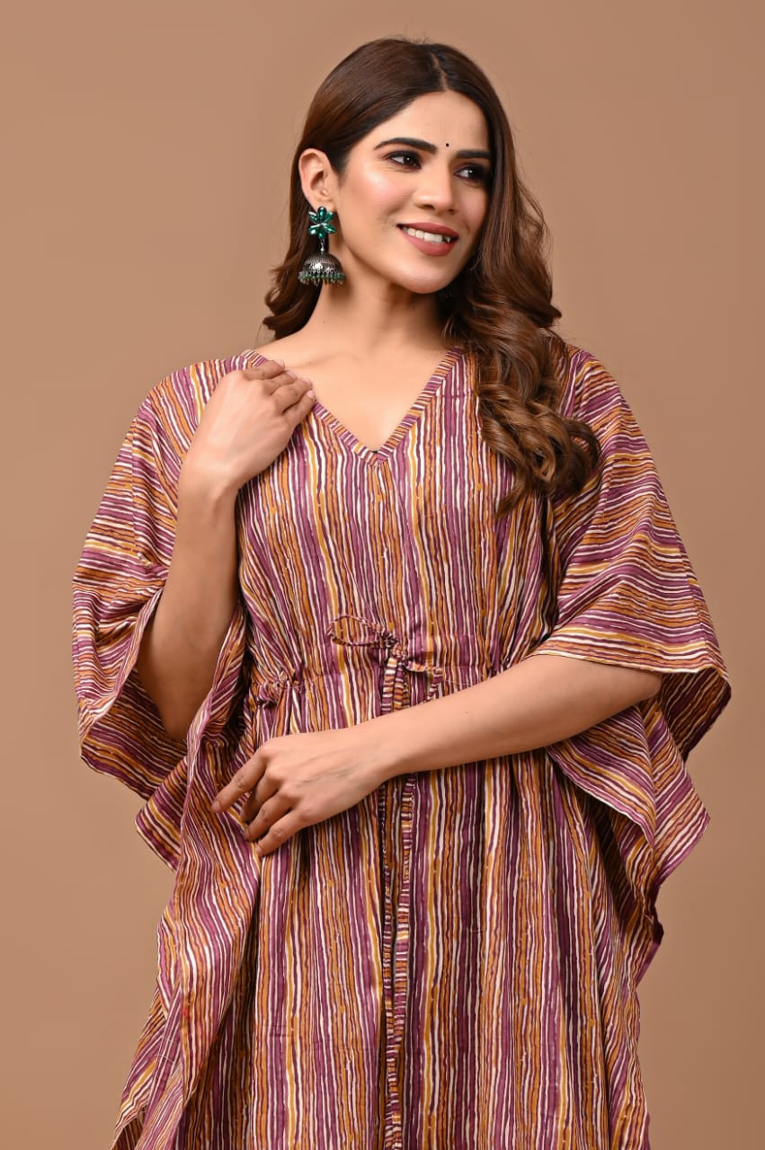 Striped cotton kaftans