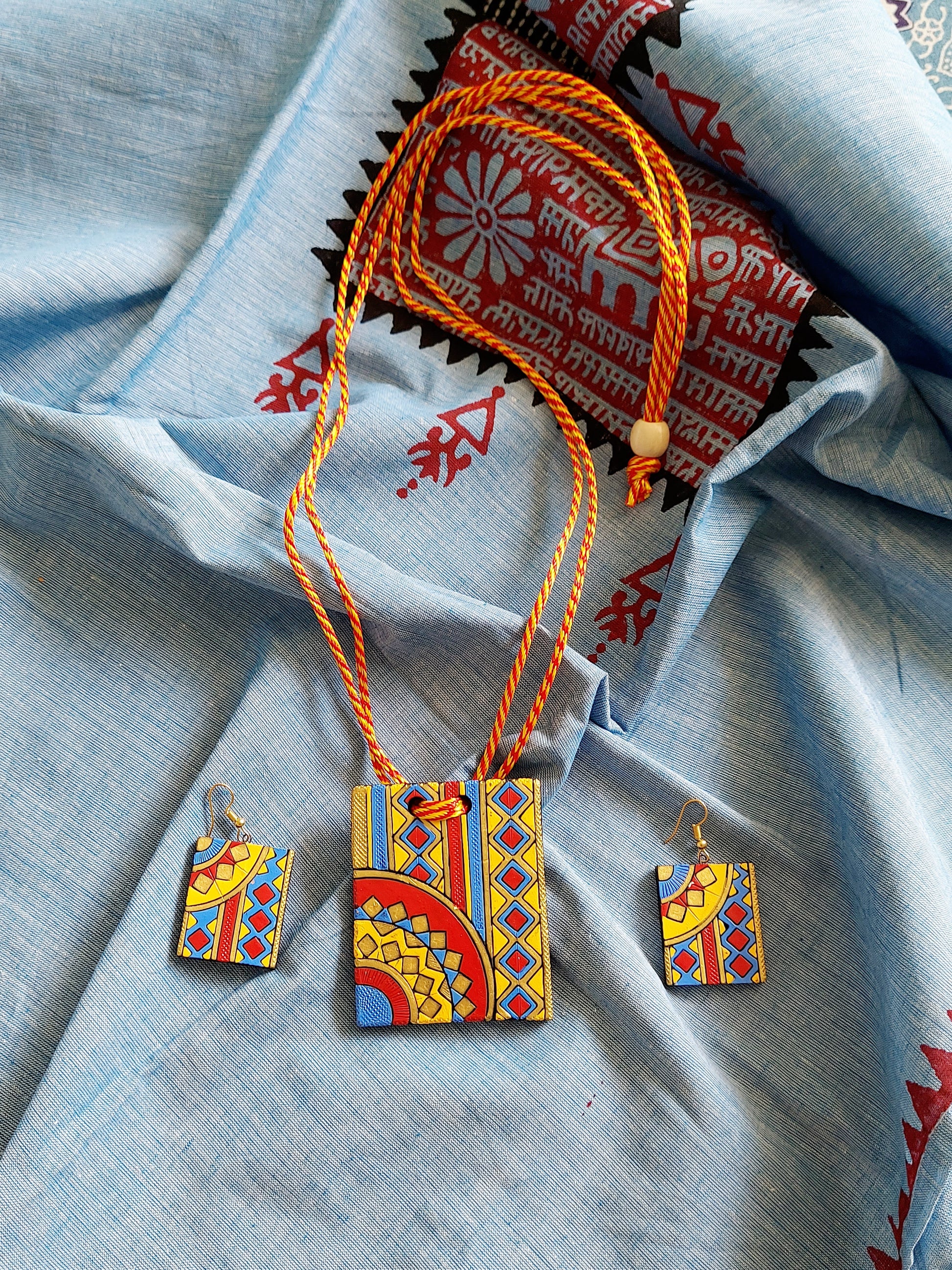 Terracotta Pendant Set Mandala