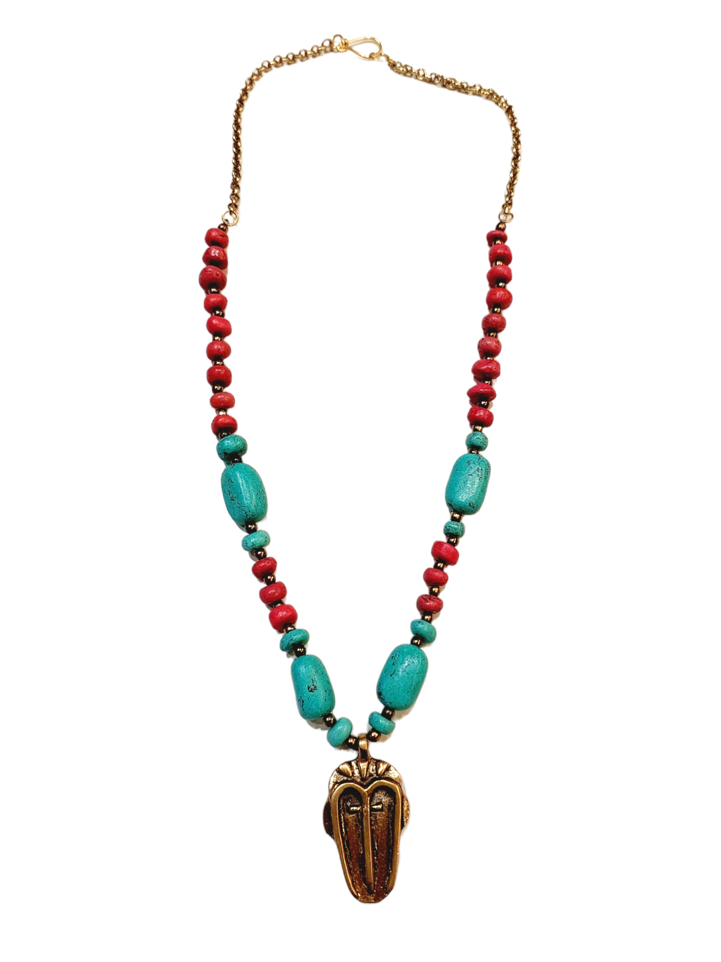 Tiki Mask Pendant Neckpiece