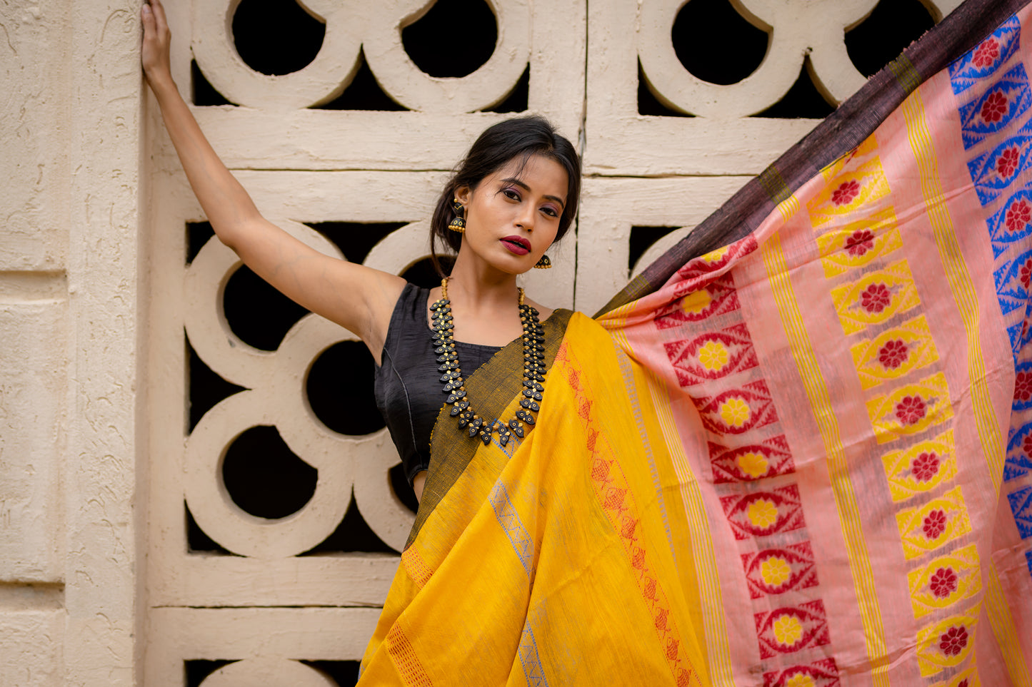 Tussar Matka silk Jamdani saree