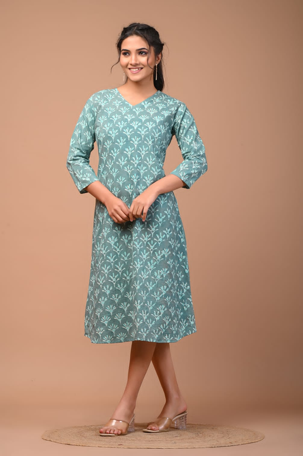 Turquoise Cotton dress