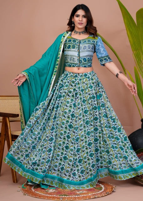 Turquoise Lehenga Set