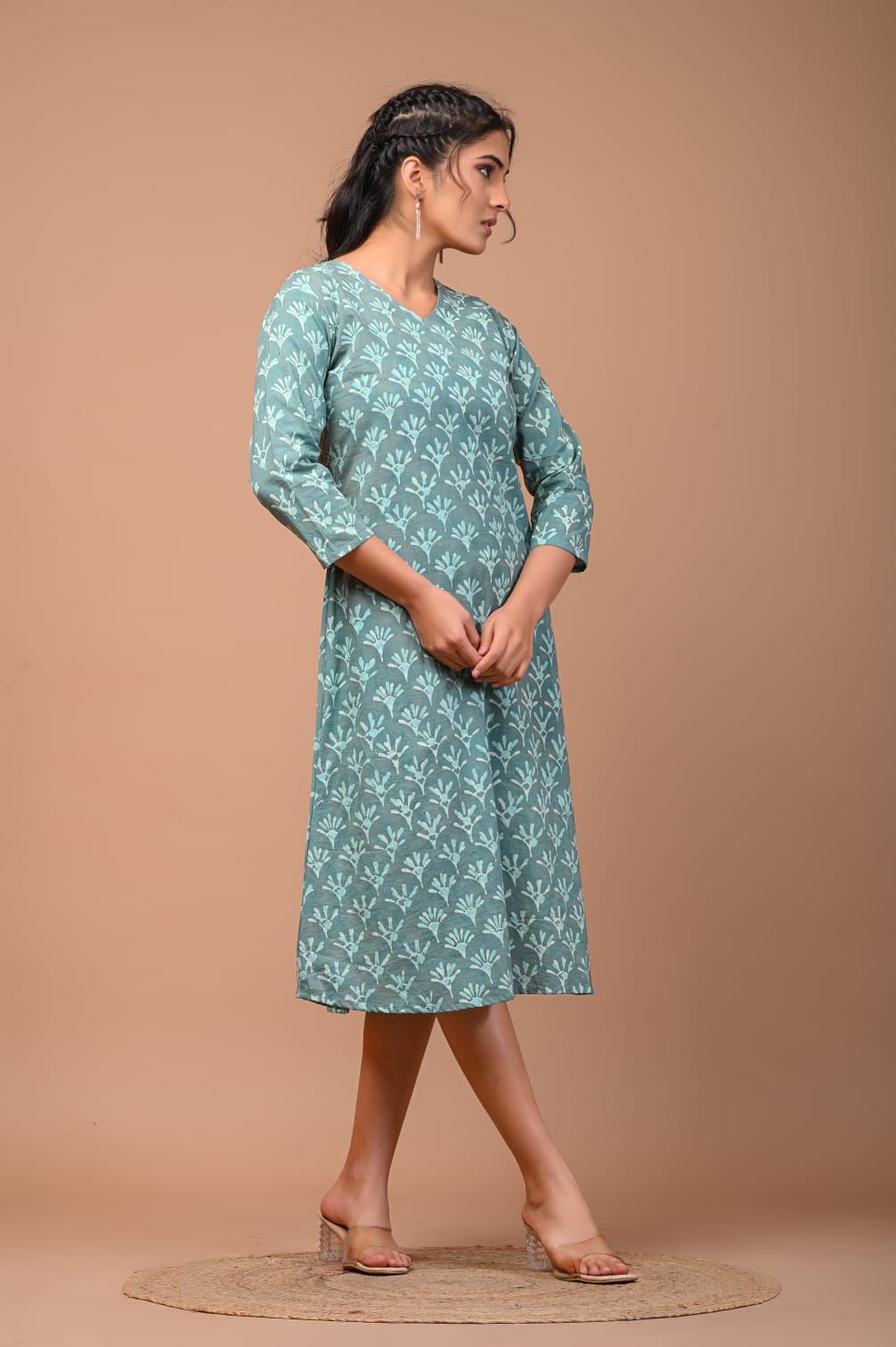 Turquoise mul Cotton dress